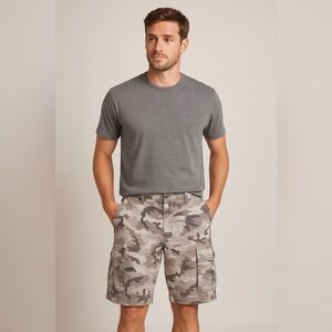 Levi's Men's Vintage Glacier Gray Silver Tab Camo Cargo Shorts EUC 30 #2456